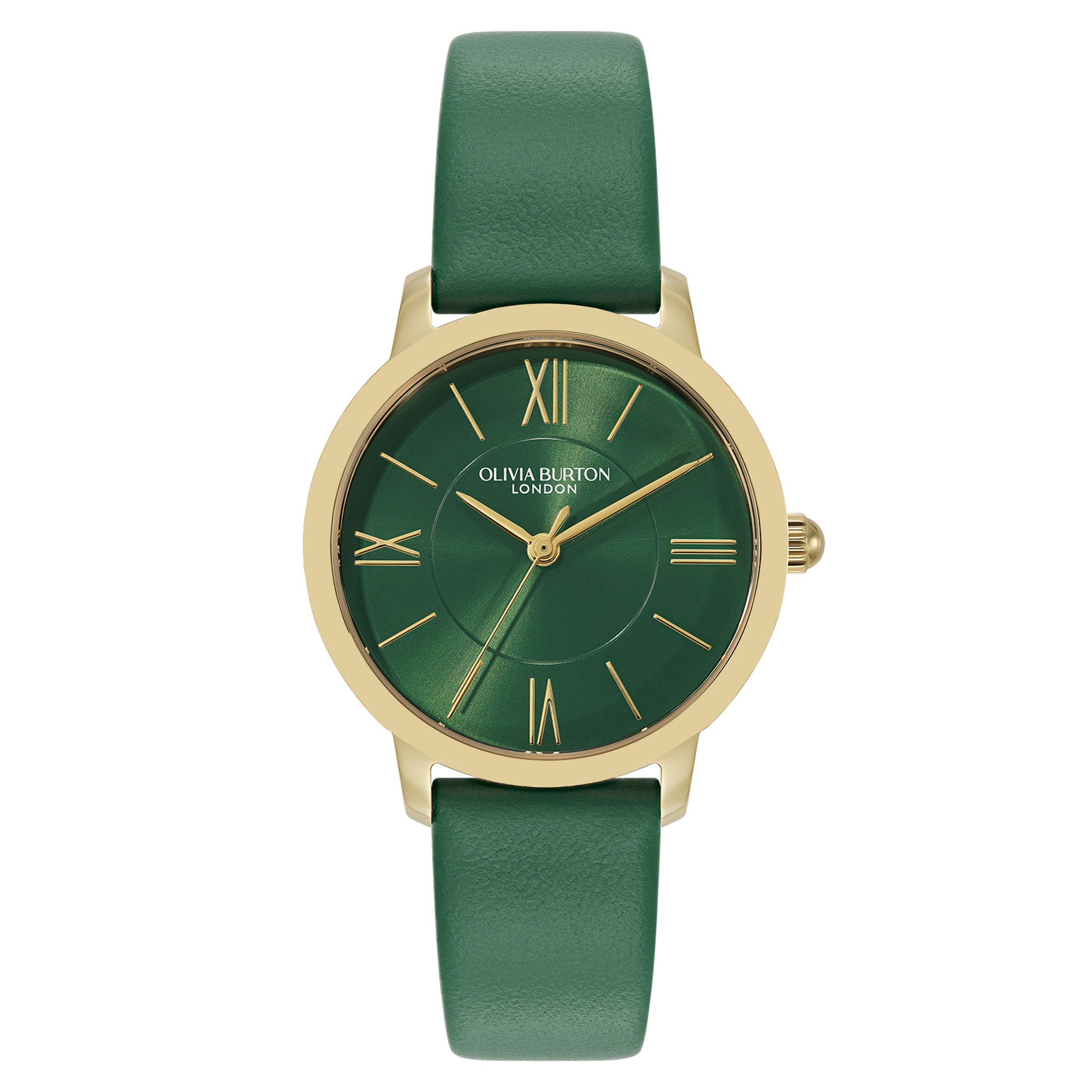 Olivia Burton Leather Green Dial Women's Watch - 24000352
