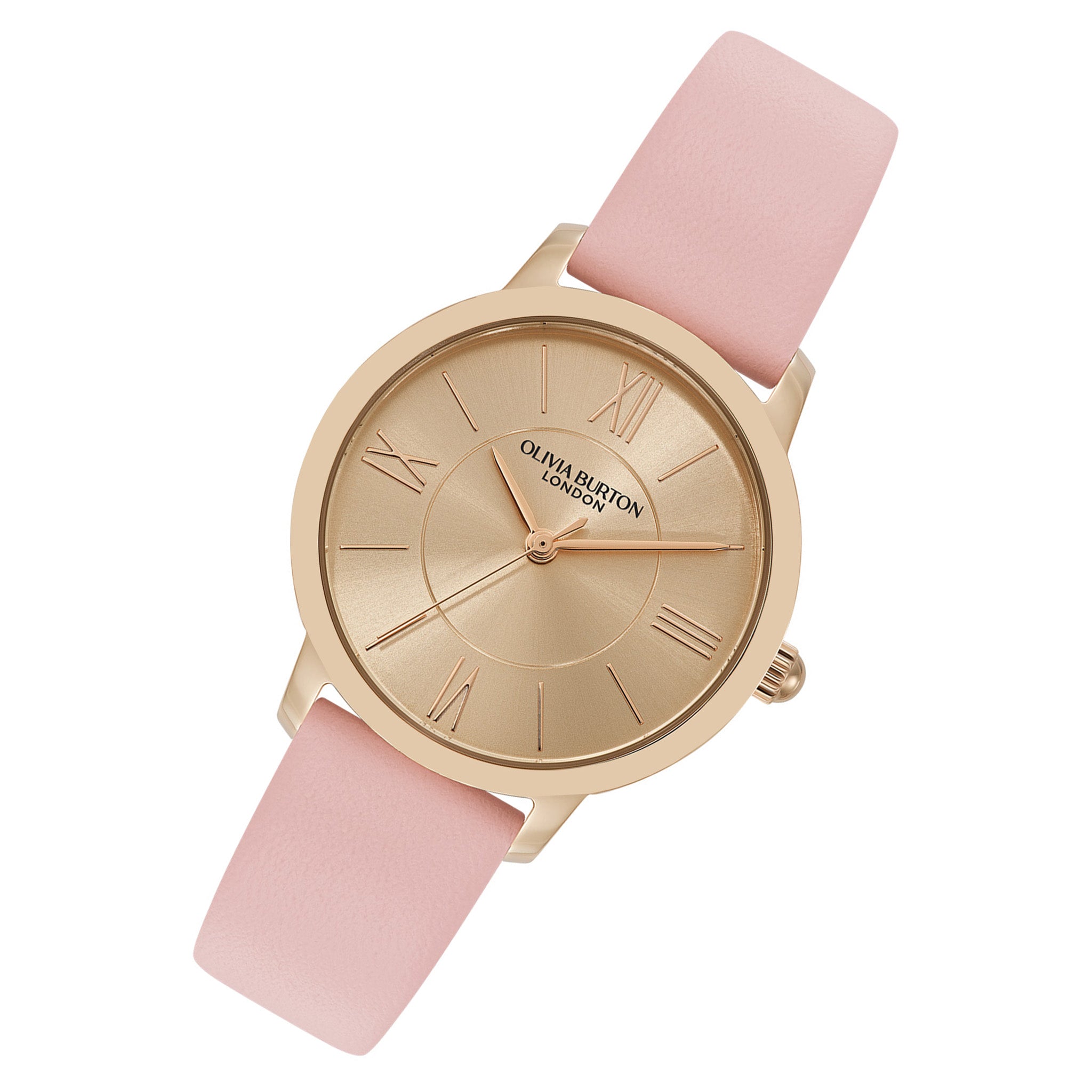 Olivia Burton Mellow Rose Leather Carnation Gold Dial Women's Watch - 24000353