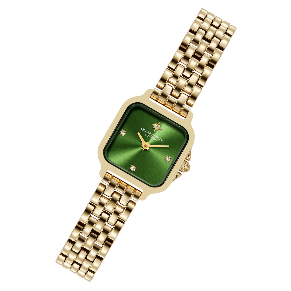 Olivia Burton Gold Steel Green Dial Women's Watch - 24000364