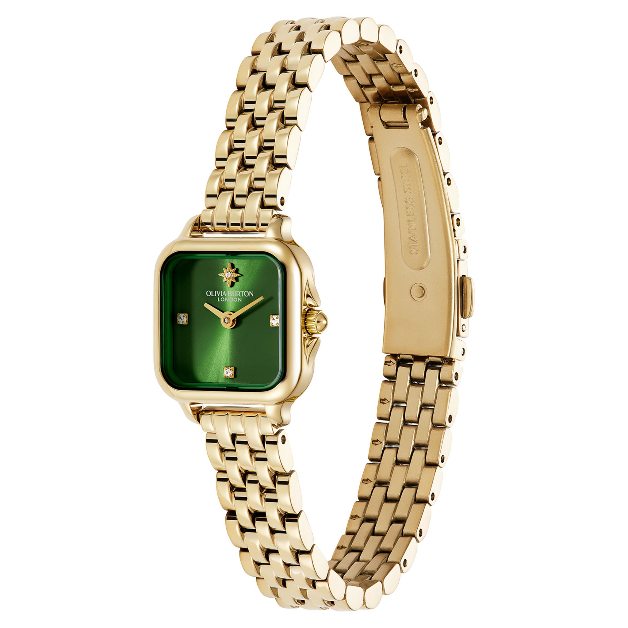 Olivia Burton Gold Steel Green Dial Women's Watch - 24000364