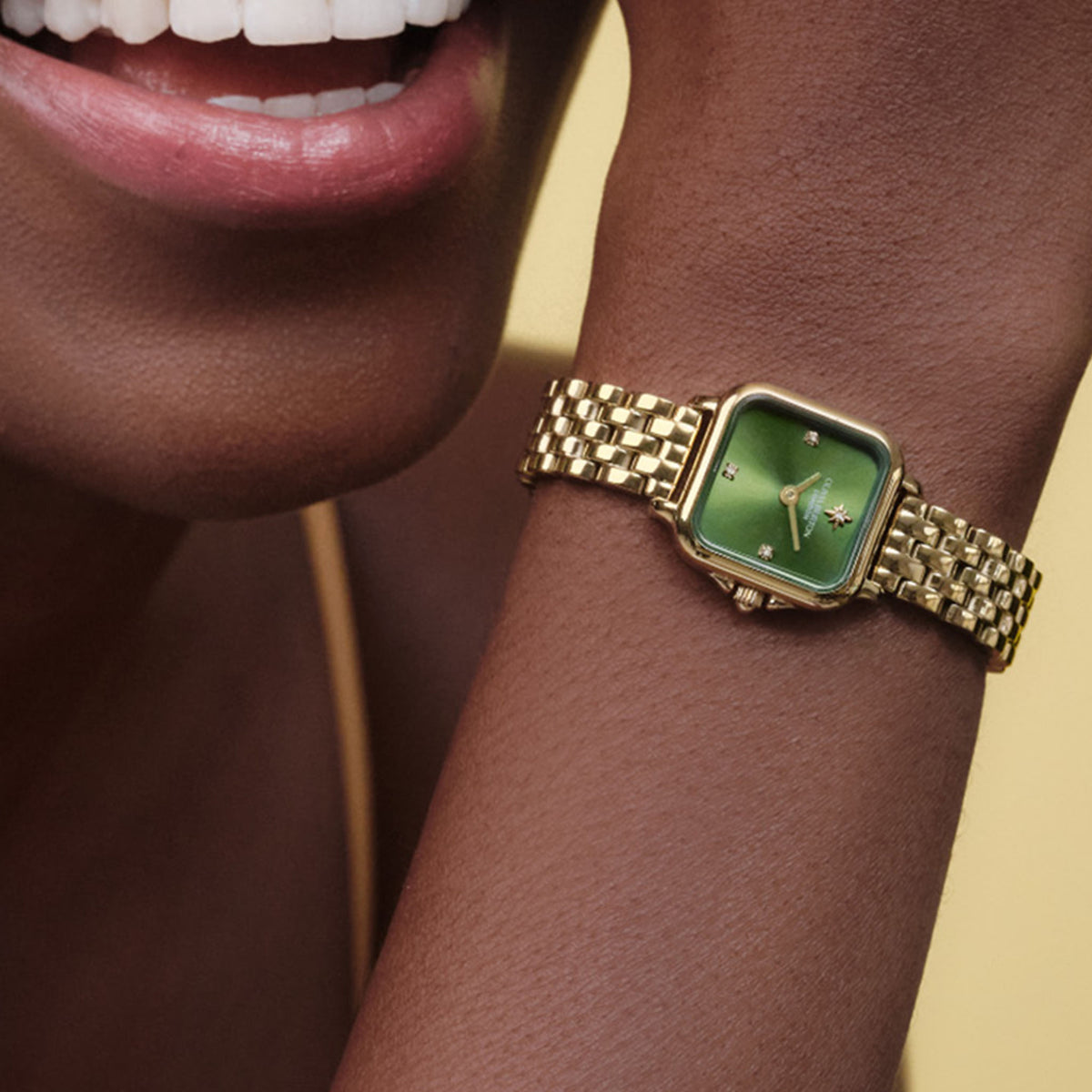 Olivia Burton Gold Steel Green Dial Women's Watch - 24000364
