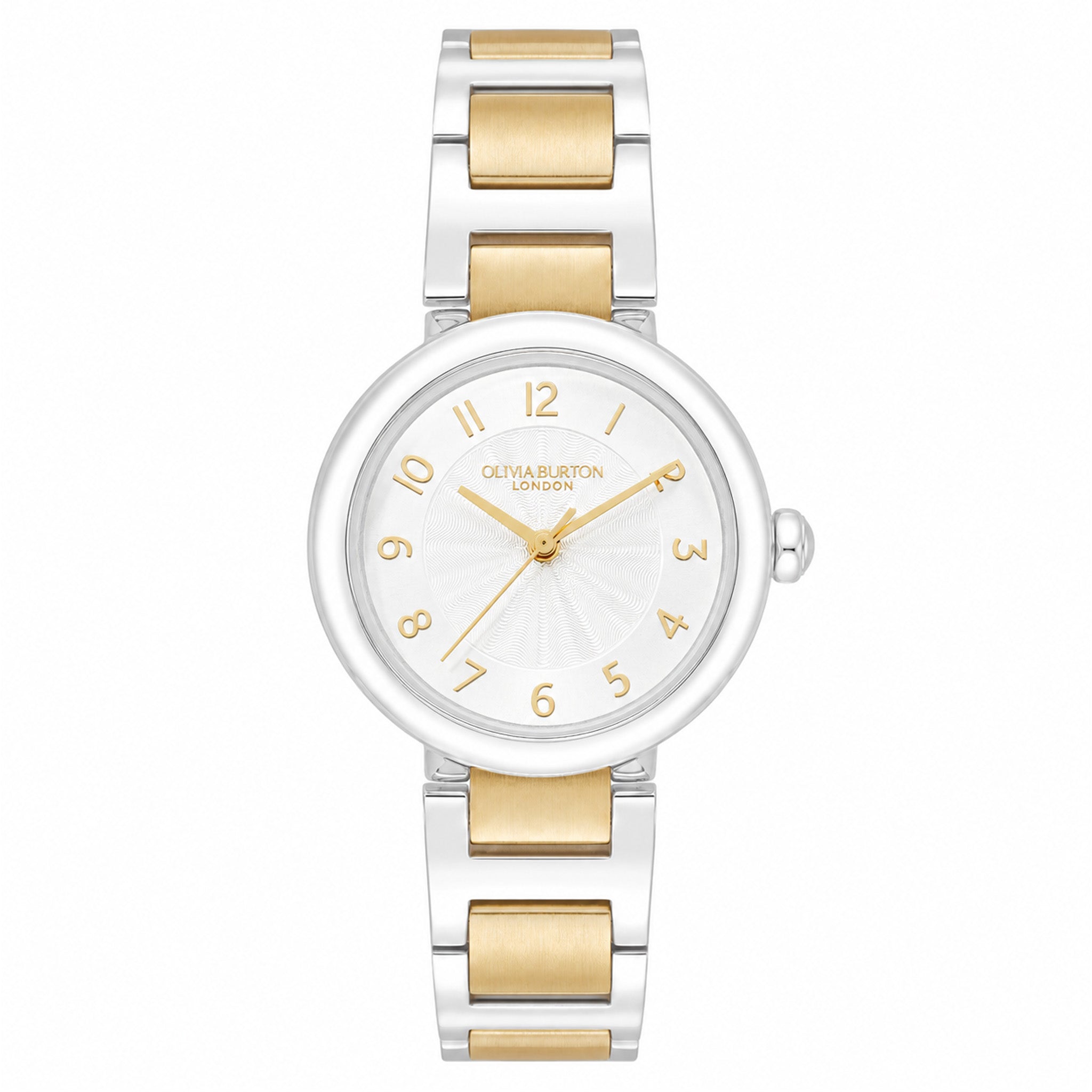 Olivia Burton Two-Tone Steel Silver White Dial Women's Watch - 24000402