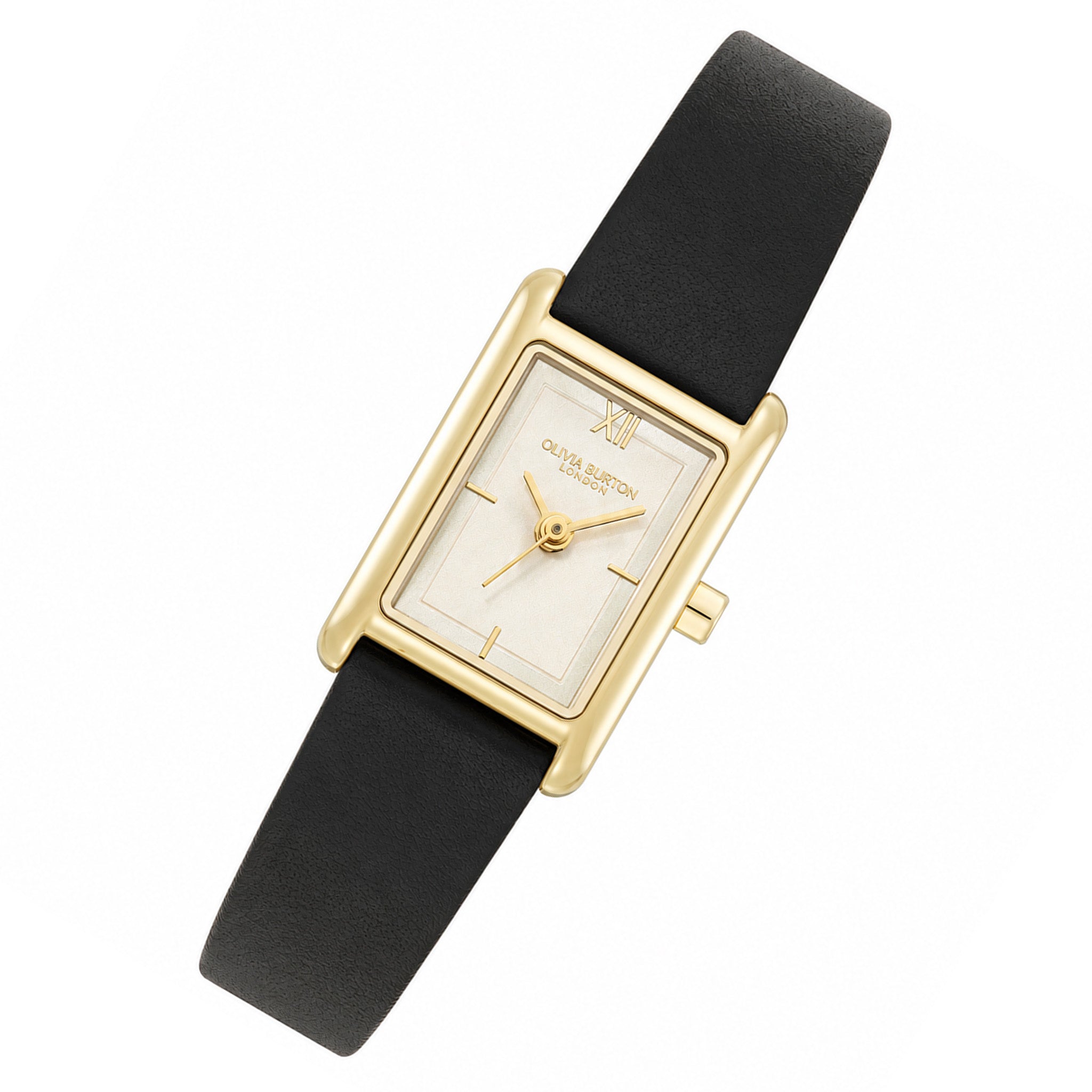Olivia Burton Black Leather Ivory Dial Women's Watch - 24000437