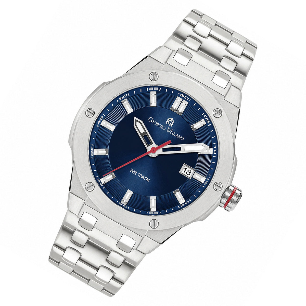 Giorgio Milano Silver Steel Blue Dial Men's Watch - 249ST04