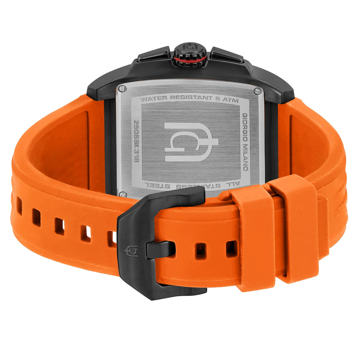 Giorgio Milano Orange Silicone Black Dial Chronograph Men's Watch - 250SBK318