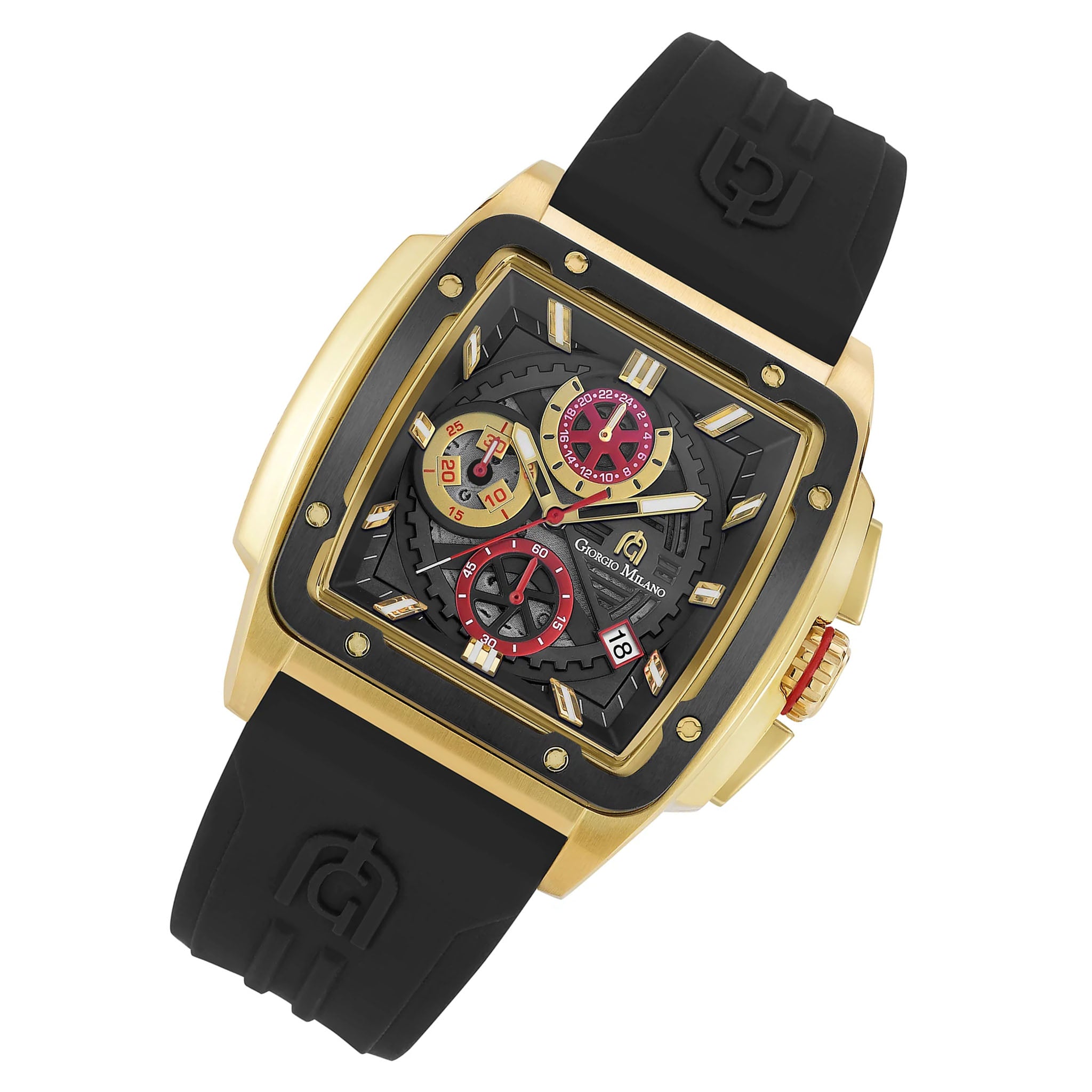 Giorgio Milano Silicone Black Dial Chronograph Men's Watch - 250SGBK313