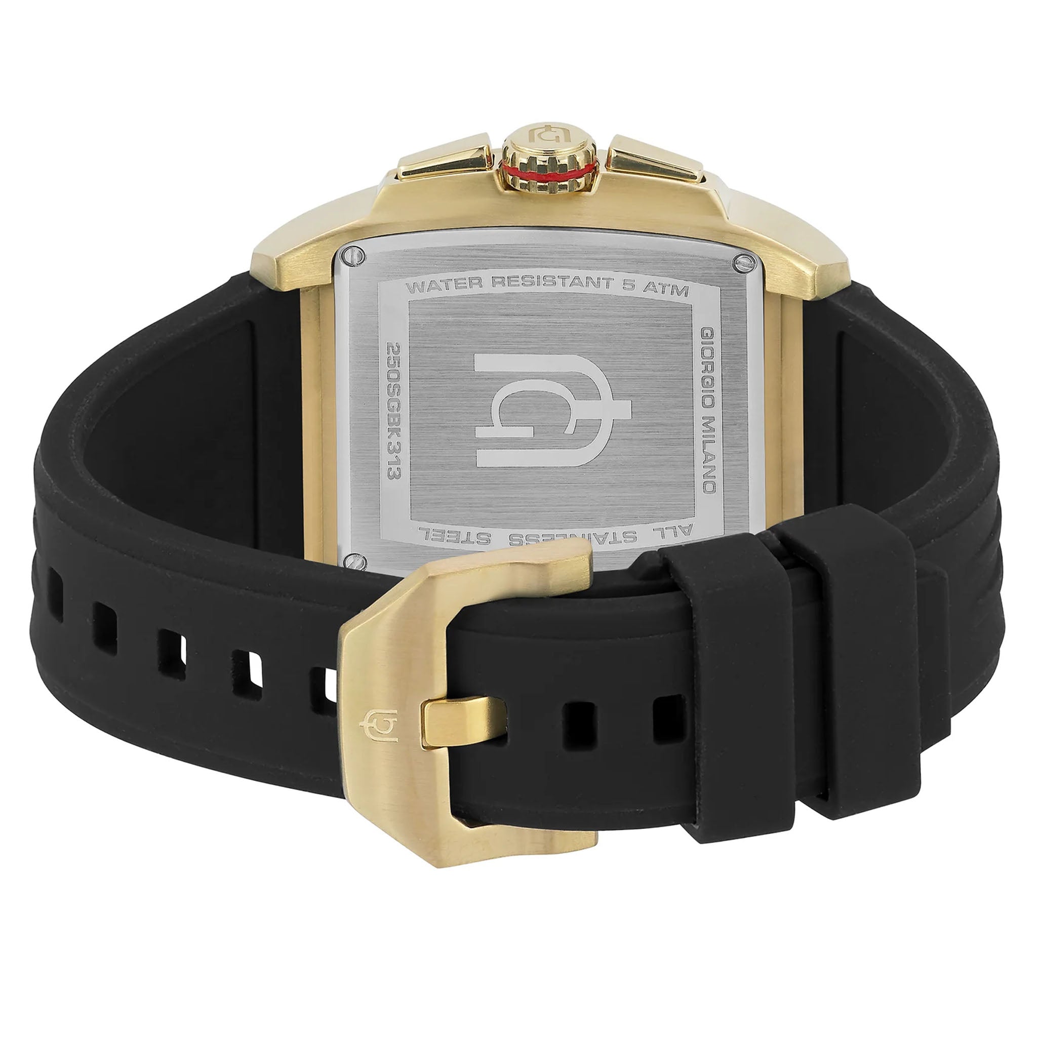 Giorgio Milano Silicone Black Dial Chronograph Men's Watch - 250SGBK313