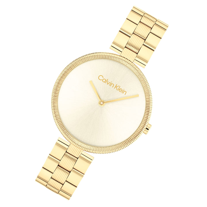 Calvin Klein Gold Steel Light Champagne Dial  Women's Watch - 25100014