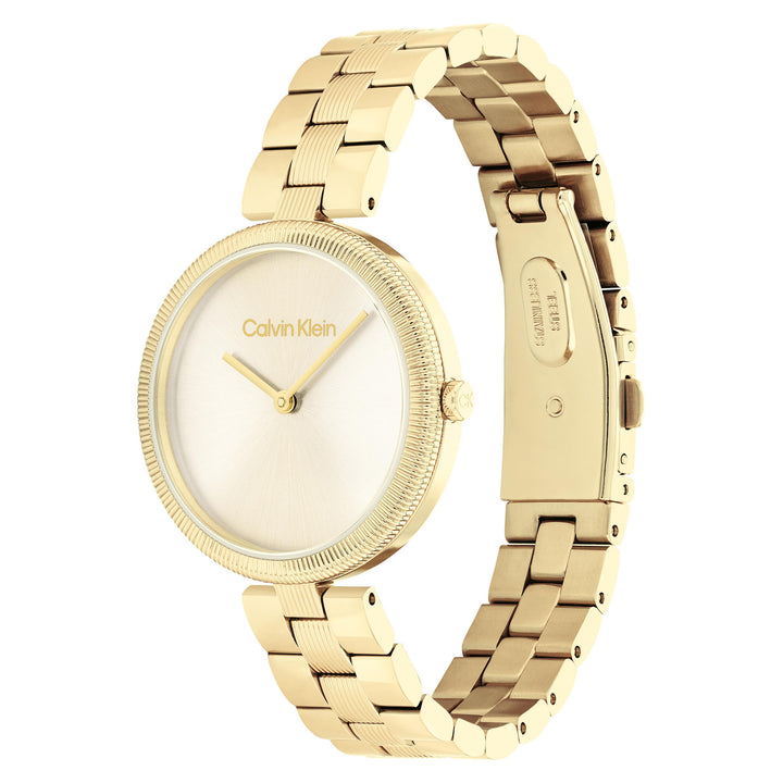 Calvin Klein Gold Steel Light Champagne Dial  Women's Watch - 25100014