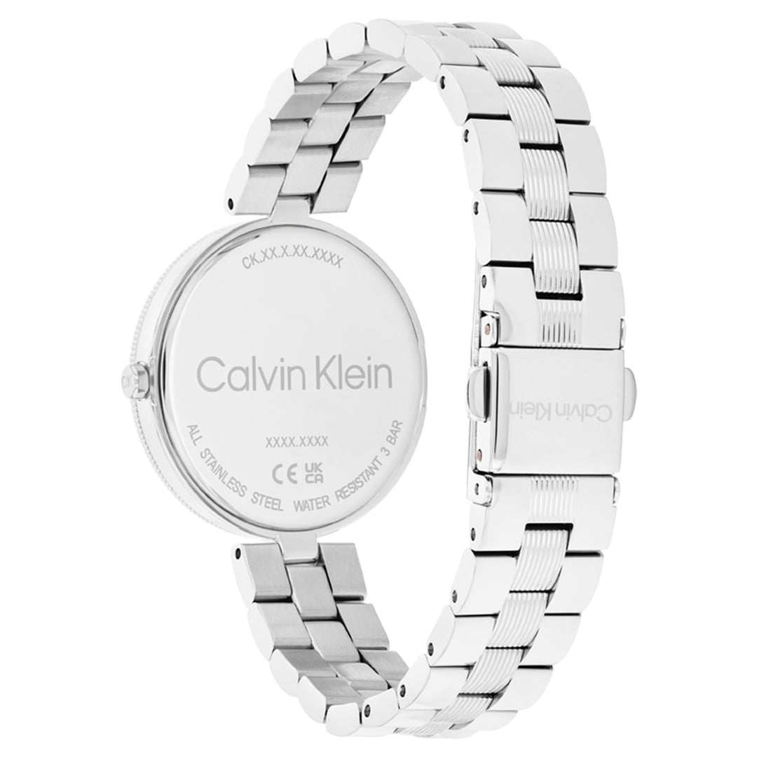 Calvin Klein Silver Steel Light Blush Dial Women's Slim Watch - 25100015