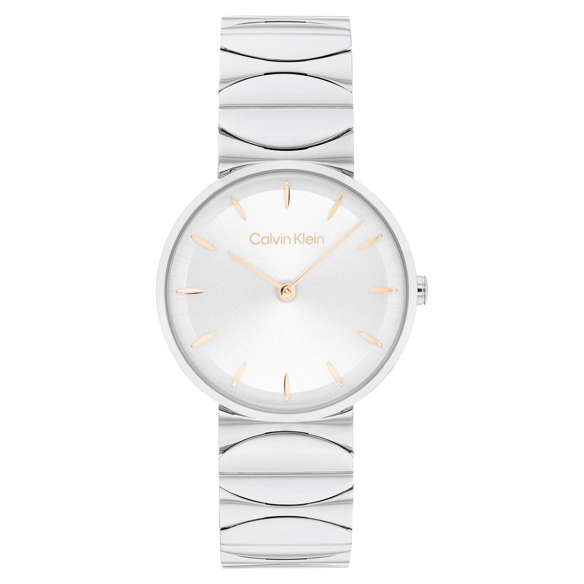 Calvin Klein Stainless Steel Silver White Dial Women's Watch - 25100042