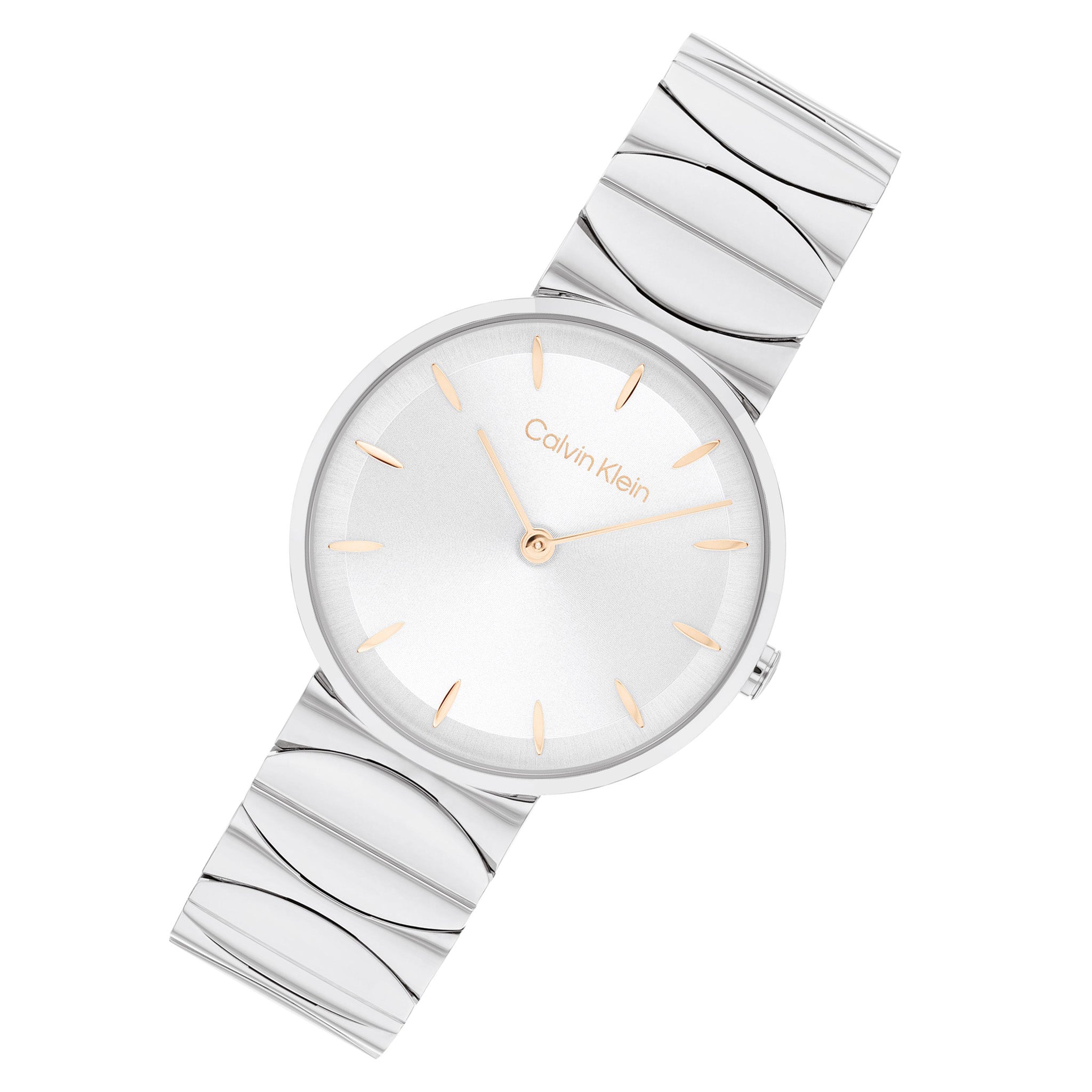 Calvin Klein Stainless Steel Silver White Dial Women's Watch - 25100042
