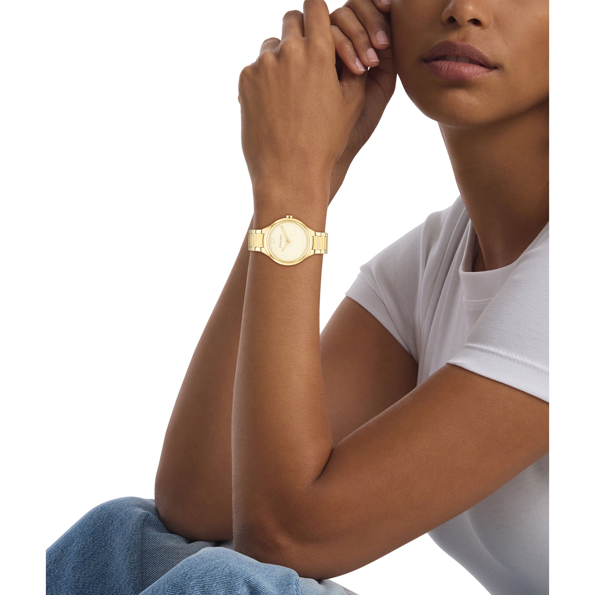 Calvin Klein Gold Steel Light Gold Dial Women's Watch - 25100048
