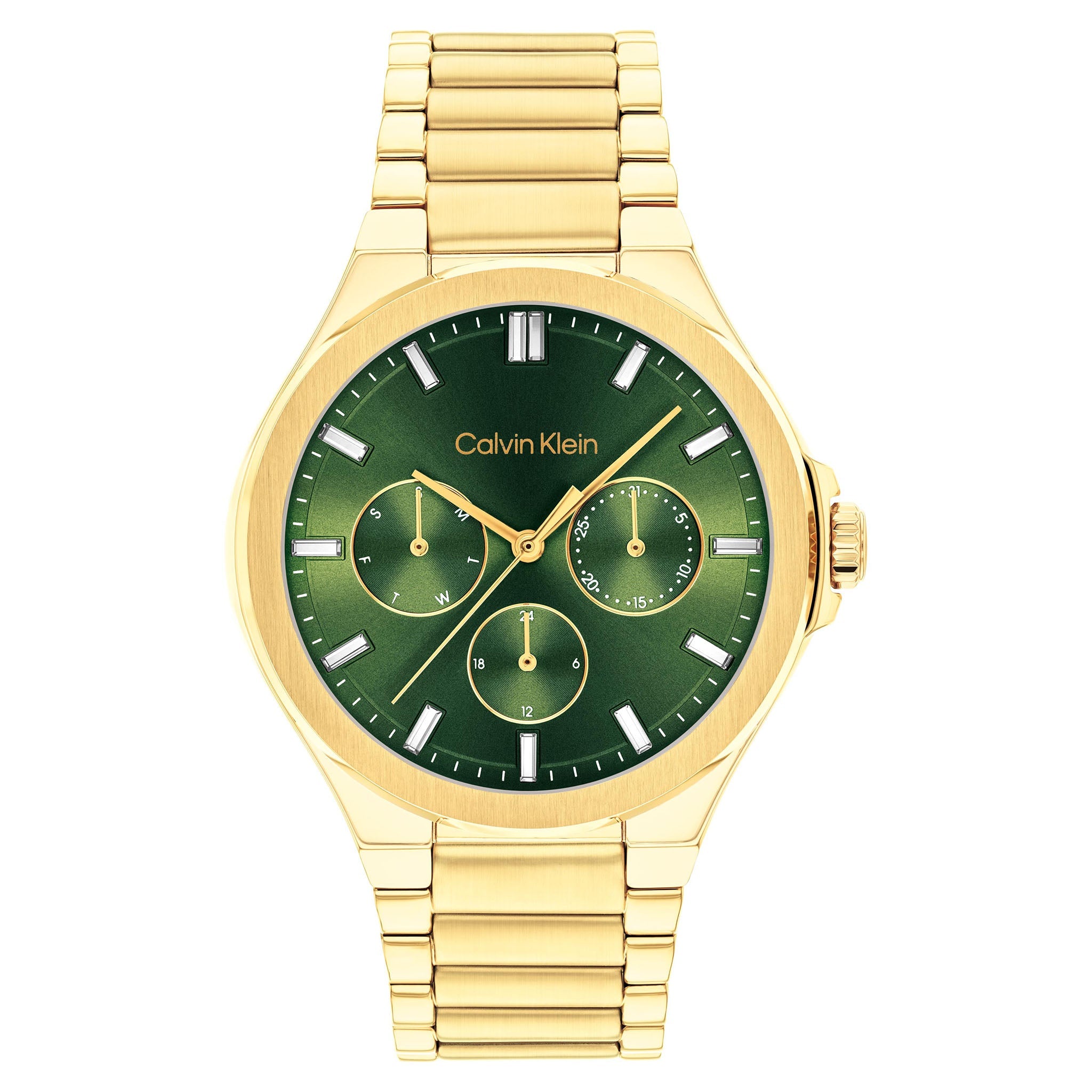 Calvin Klein  Gold Steel Green Dial Multi-function Women's Watch - 25100053