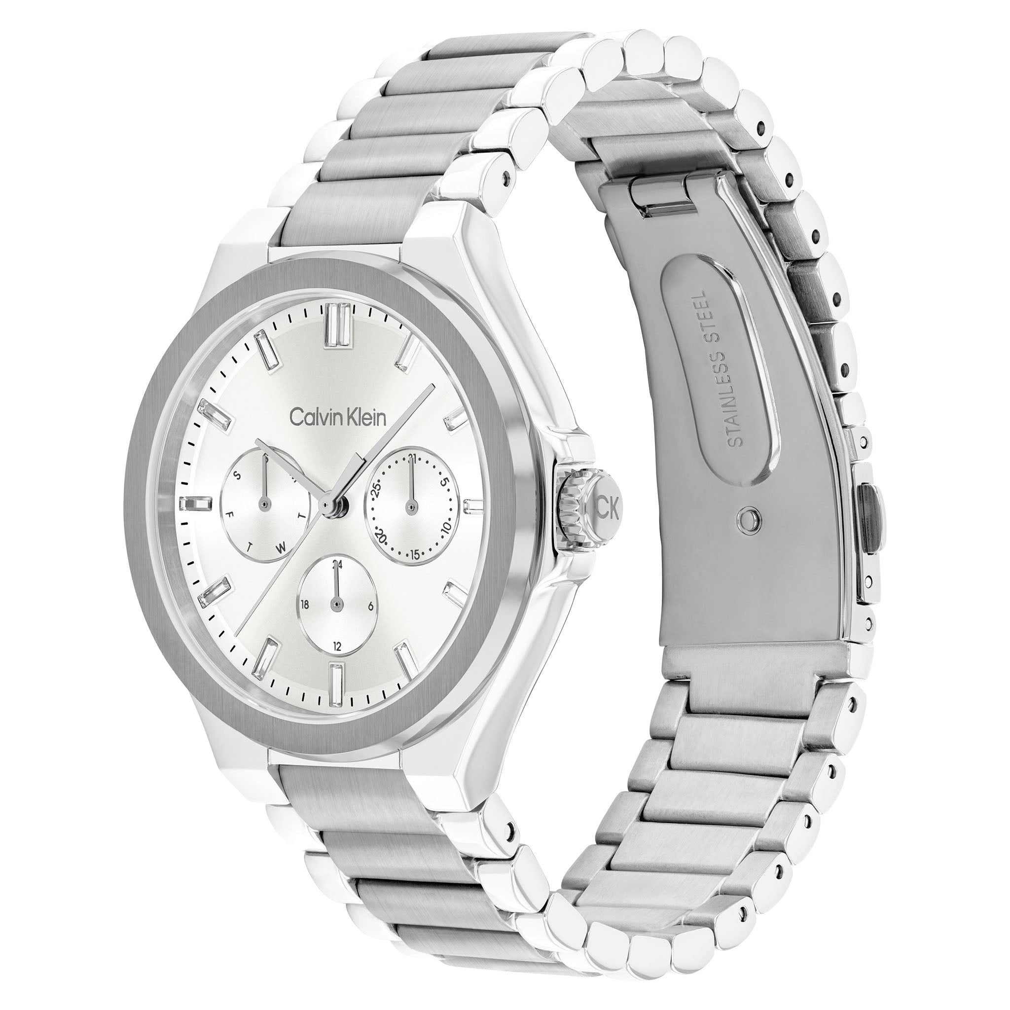 Calvin Klein Stainless Steel White Dial Multi-function Women's Watch - 25100054