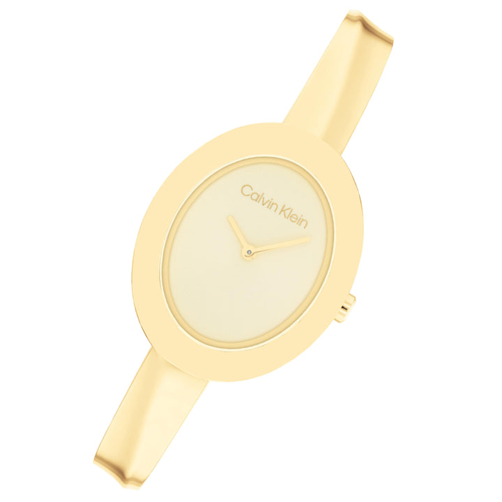 Calvin Klein Gold Steel Light Champagne Dial Women's Watch - 25100056