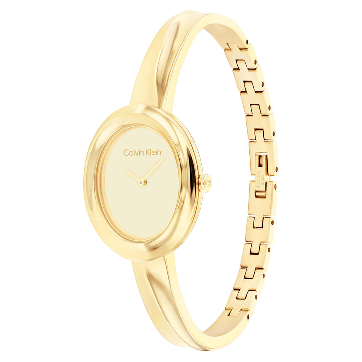 Calvin Klein Gold Steel Light Champagne Dial Women's Watch - 25100056