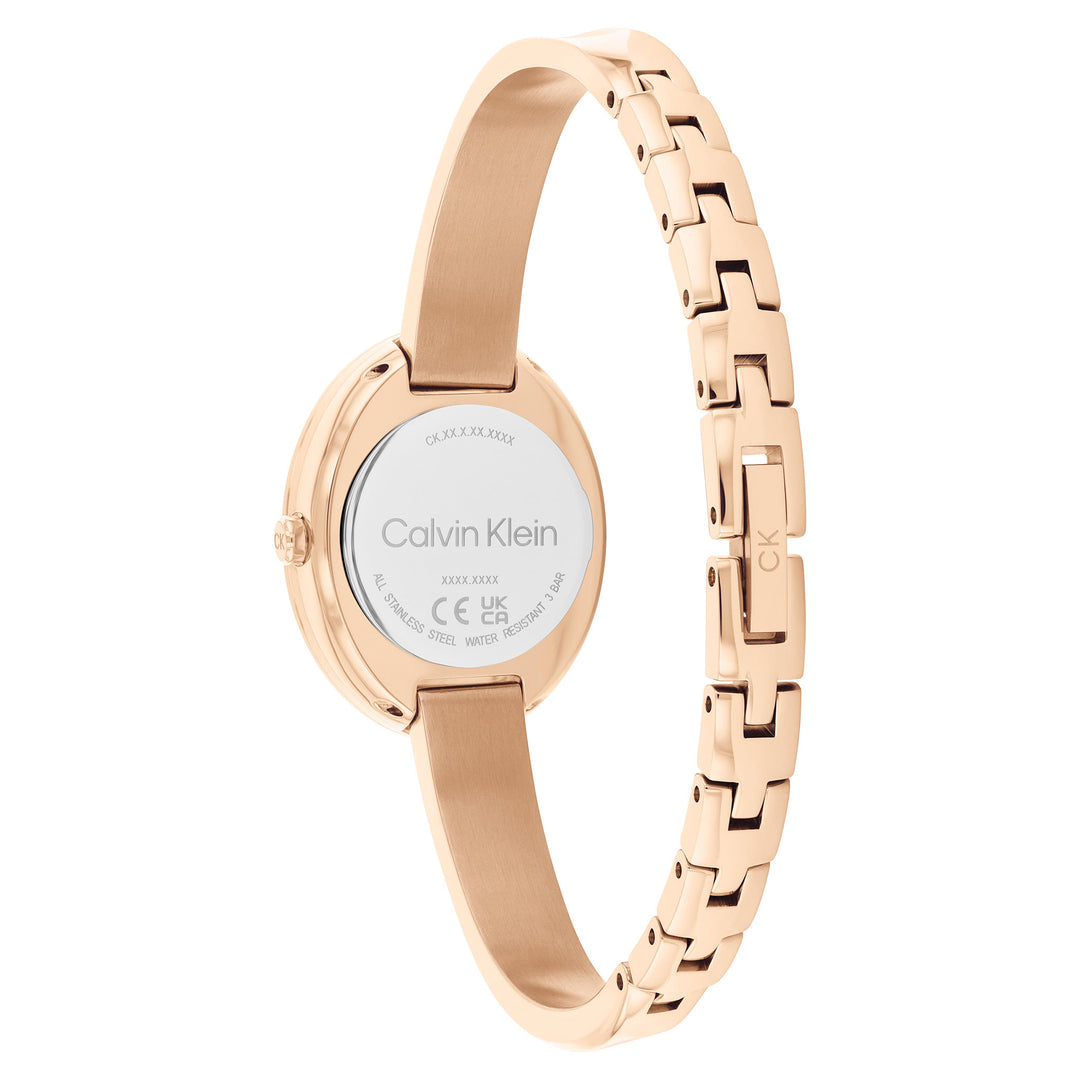 Calvin Klein Rose Gold Steel Black Dial Women's Watch - 25100057