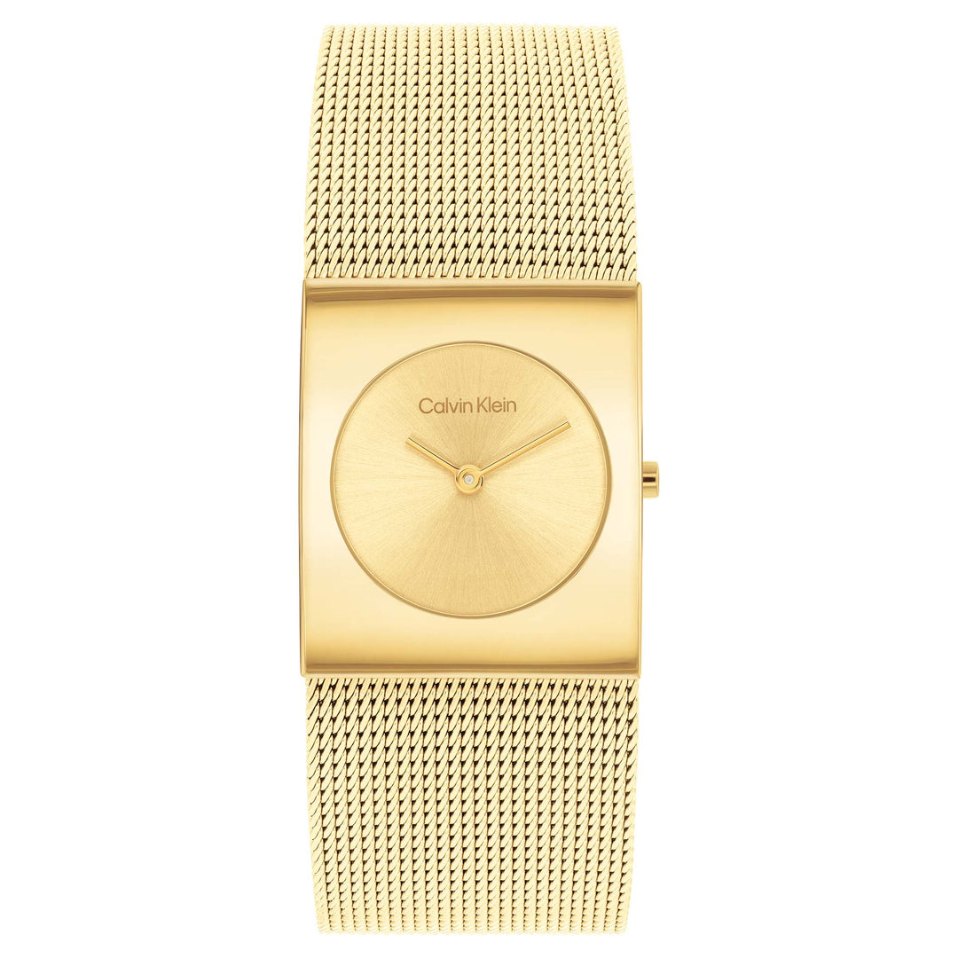 Calvin Klein CK Pulse Ionic Plated Thin Gold Steel Gold Dial Basic Slim Women's - 25100062