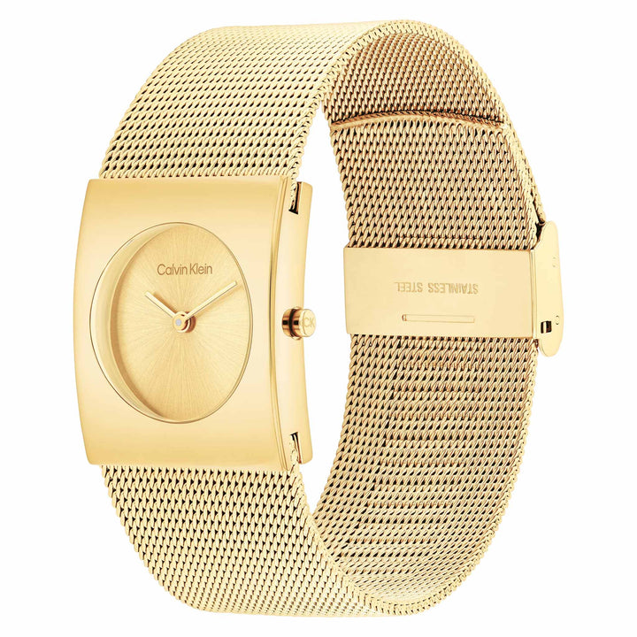 Calvin Klein Gold-tone Steel Mesh Women's Watch - 25100062