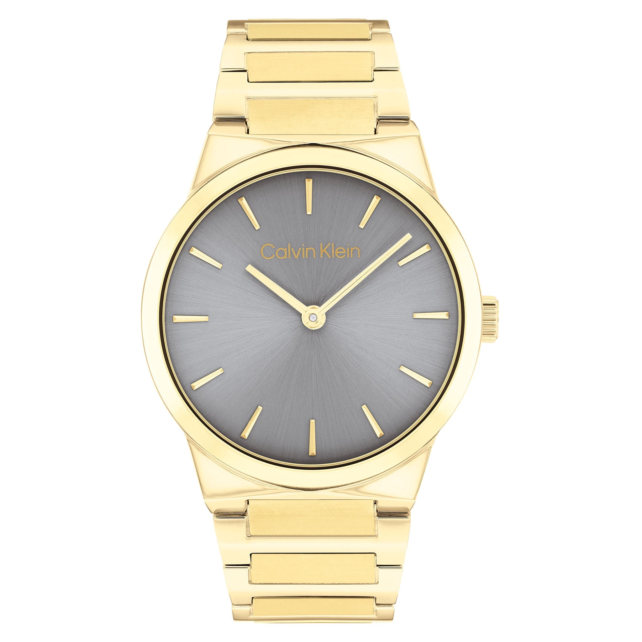 Calvin Klein  Gold Steel Grey Dial Women's Watch - 25100082