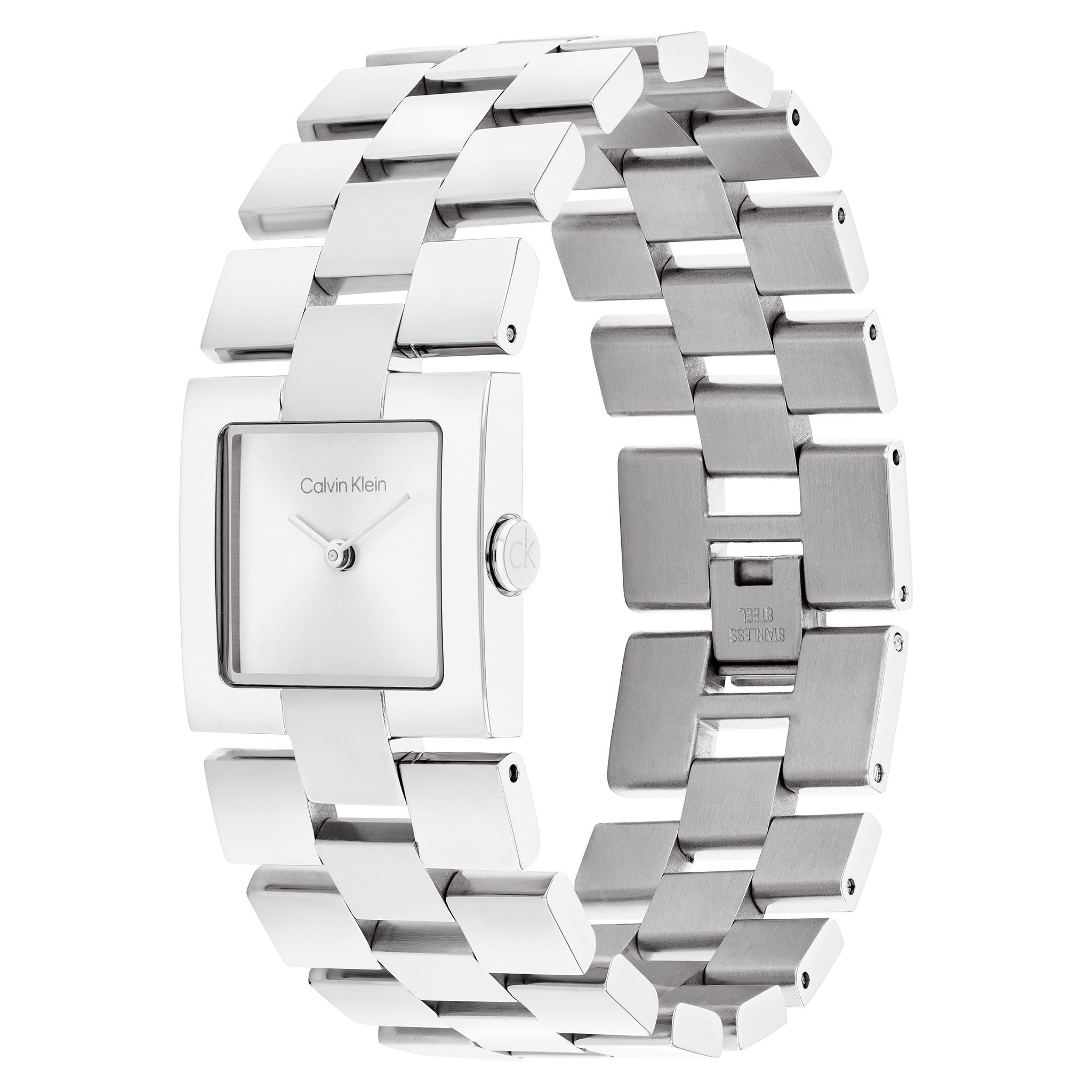 Calvin Klein Stainless Steel Silver White Dial Women's Watch - 25100088