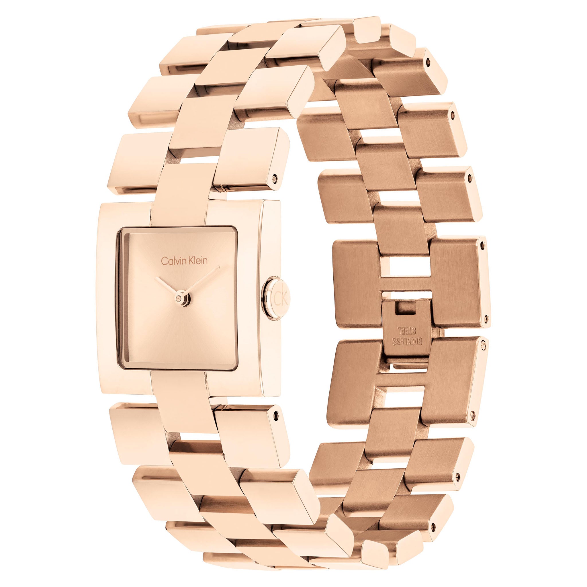 Calvin Klein Rose Gold Steel Light Rose Gold Dial Women's Watch - 25100090