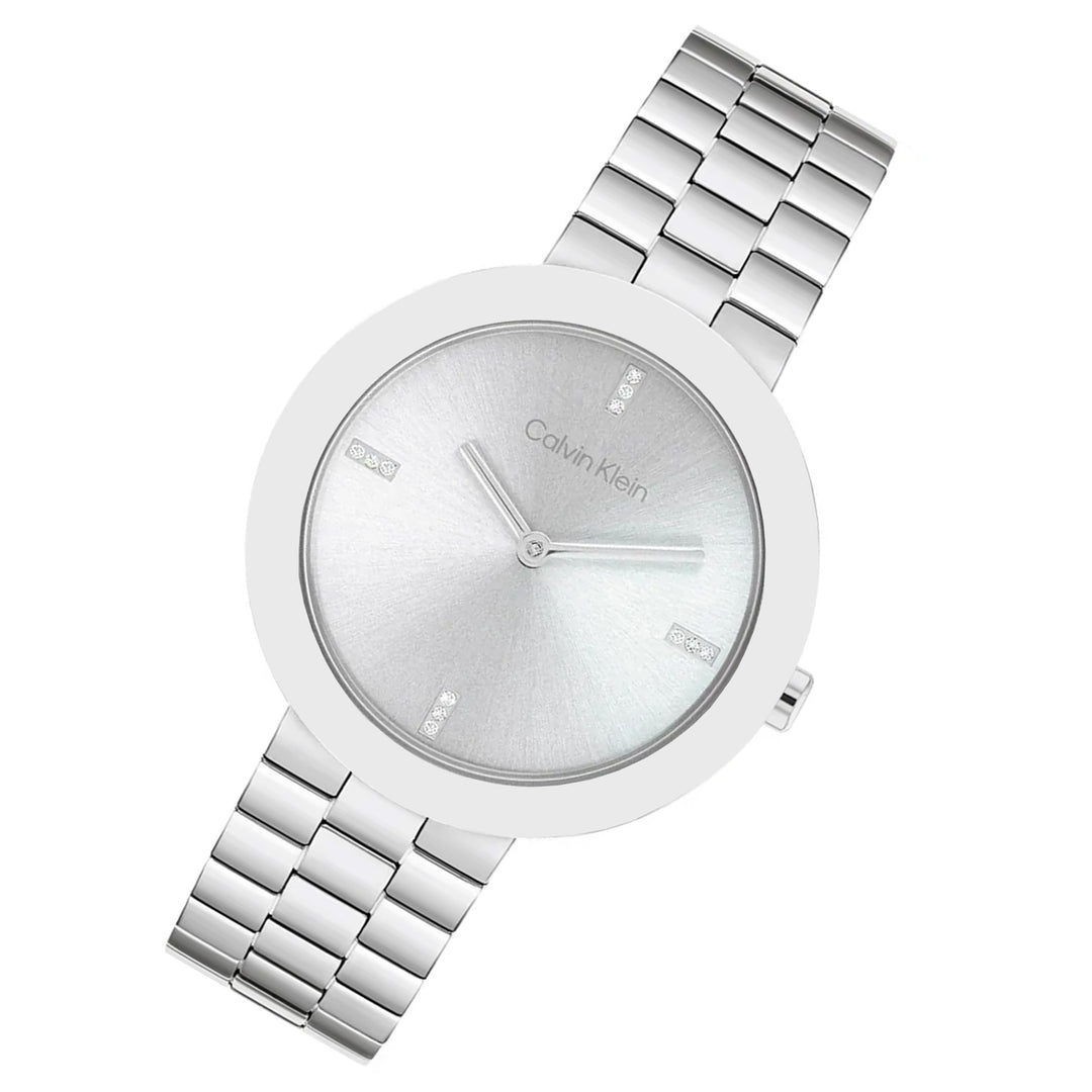 Calvin Klein Stainless Steel Silver Dial Women's Watch - 25100093