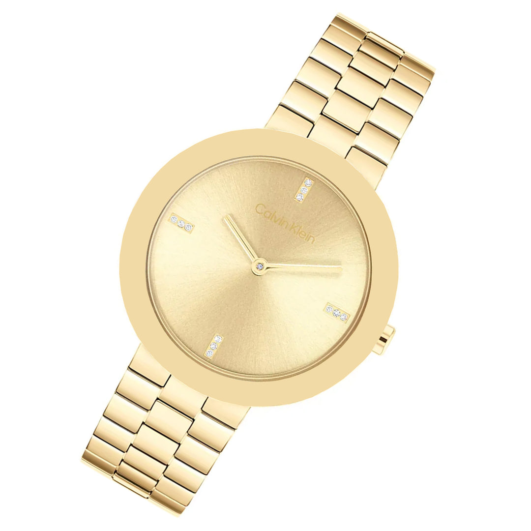 Calvin Klein Gold Steel Women's Watch - 25100094