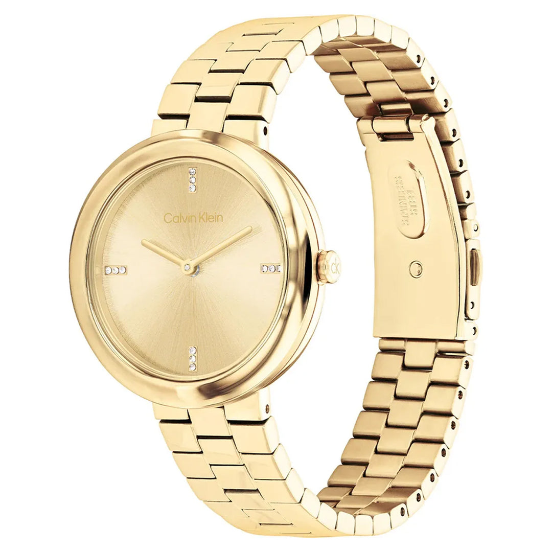 Calvin Klein Gold Steel Women's Watch - 25100094