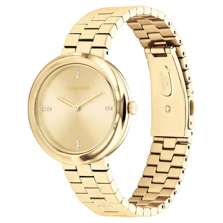 Calvin Klein Gold Steel Women's Watch - 25100094