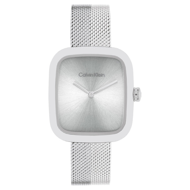 Calvin Klein Stainless Steel Silver White Dial Women's Watch - 25100098