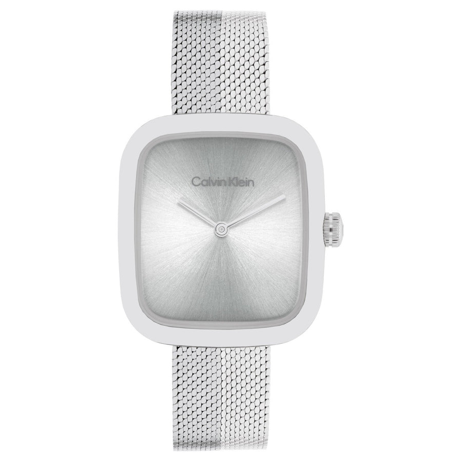Calvin Klein Stainless Steel Silver White Dial Women's Watch - 25100098