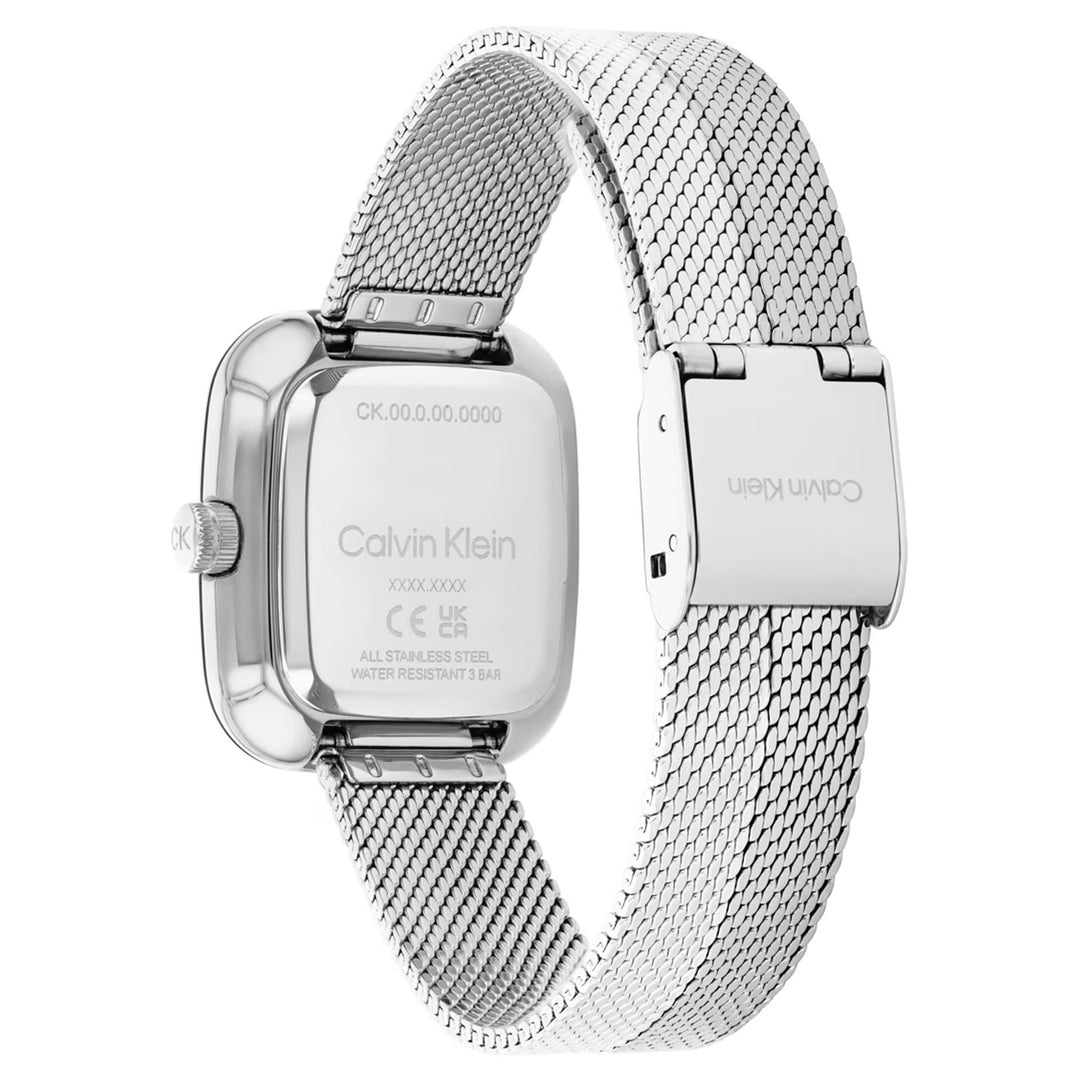 Calvin Klein Stainless Steel Mesh Silver White Dial Women's Watch - 25100098