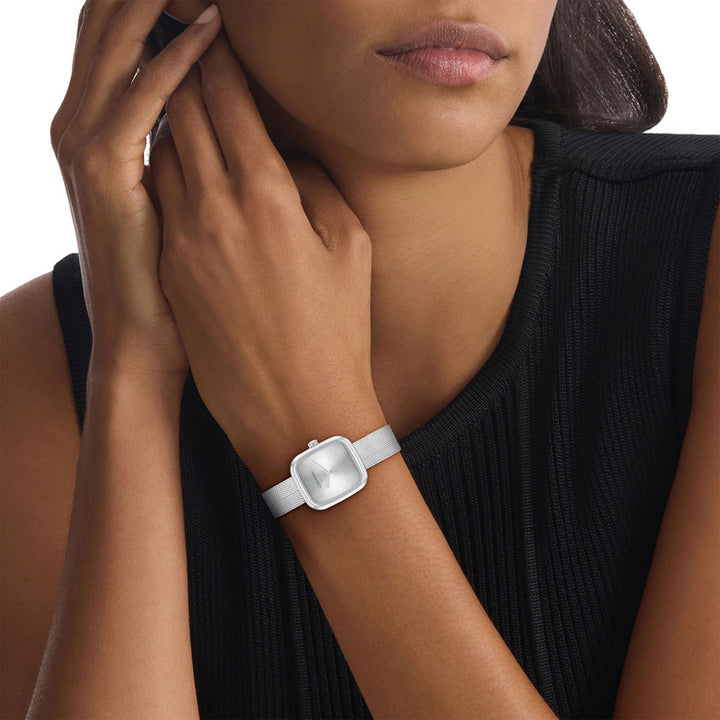 Calvin Klein Stainless Steel Mesh Silver White Dial Women's Watch - 25100098