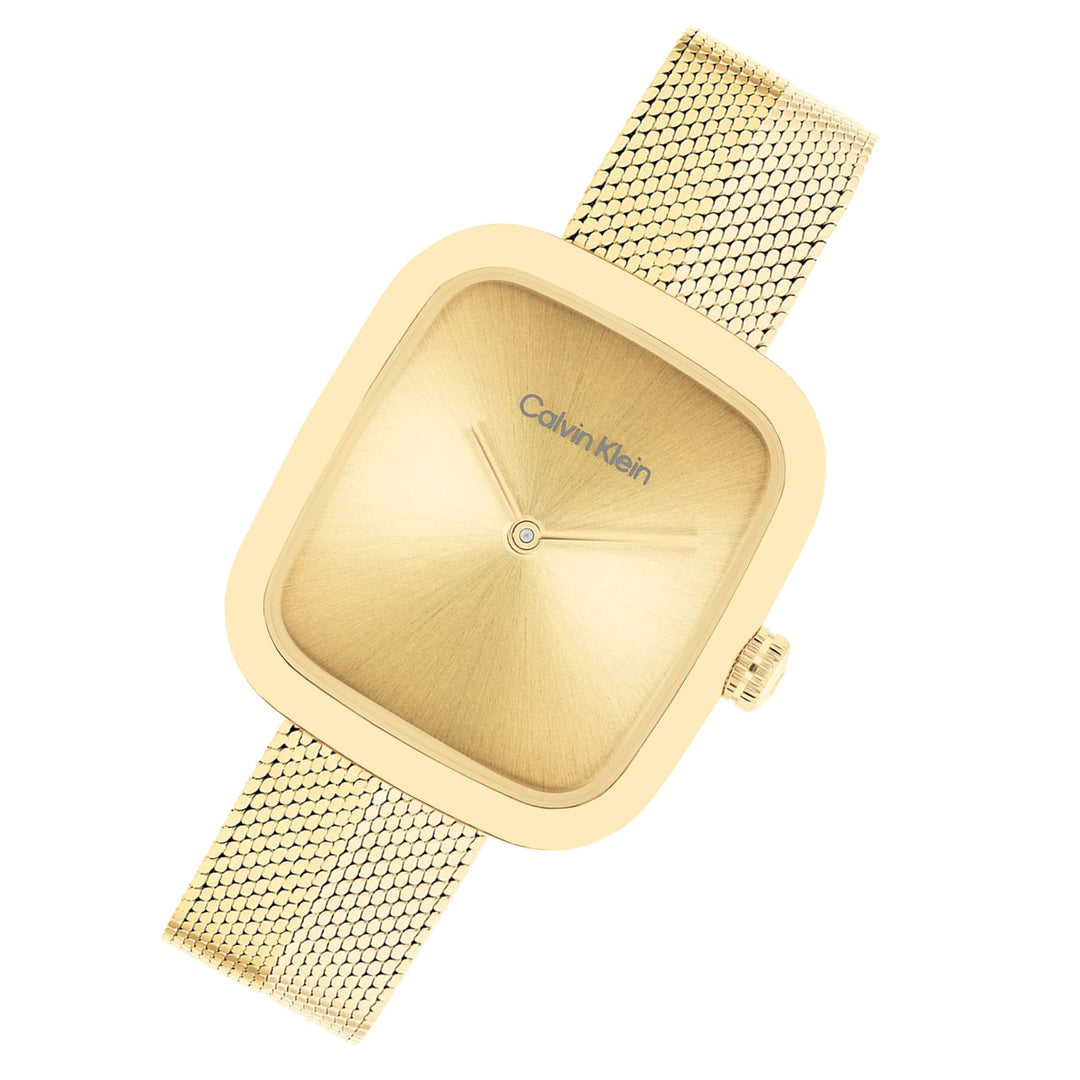 Calvin Klein Gold Steel Mesh Women's Watch - 25100099