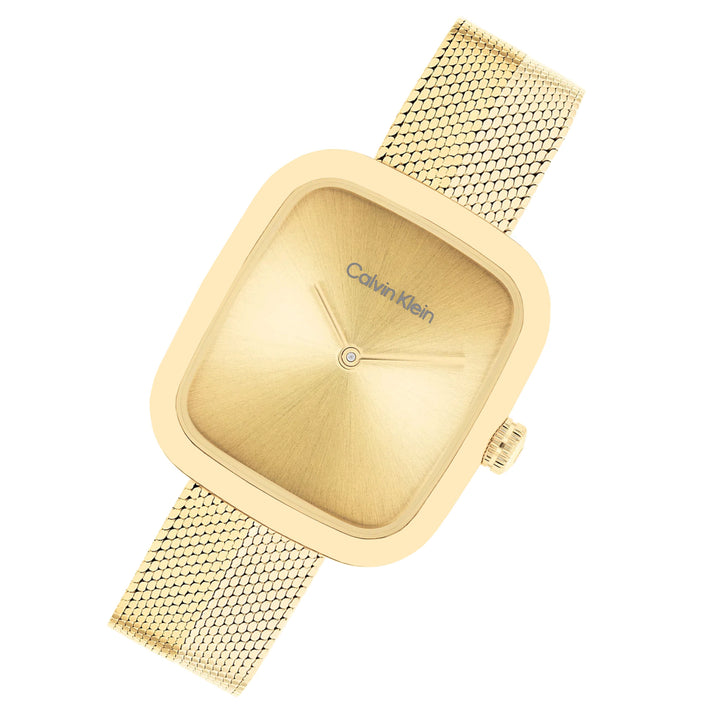 Calvin Klein Gold Steel Mesh Women's Watch - 25100099