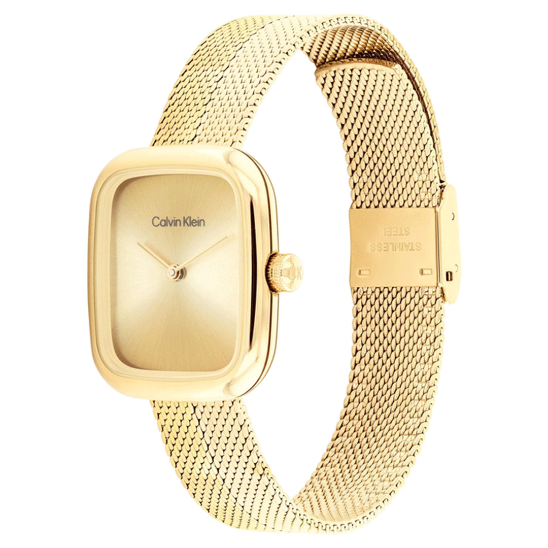 Calvin Klein Gold Steel Mesh Women's Watch - 25100099
