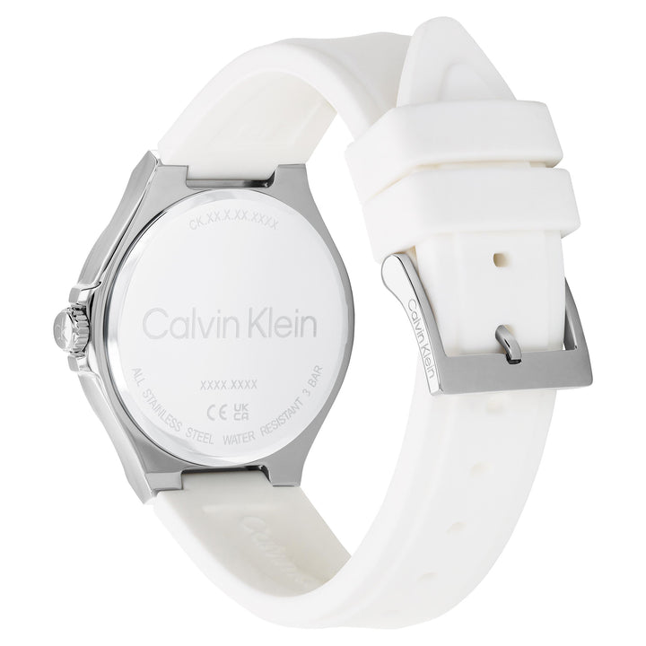 Calvin Klein Silicone White Dial Multi-function Women's Watch - 25100106
