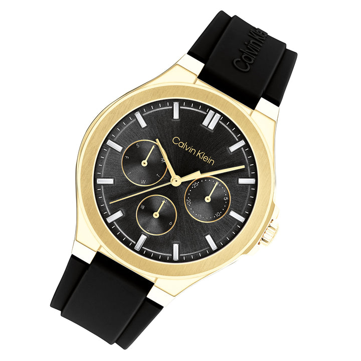 Calvin Klein Silicone Black Dial Multi-function Women's Watch - 25100107