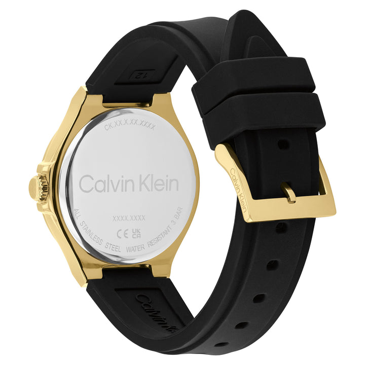 Calvin Klein Silicone Black Dial Multi-function Women's Watch - 25100107
