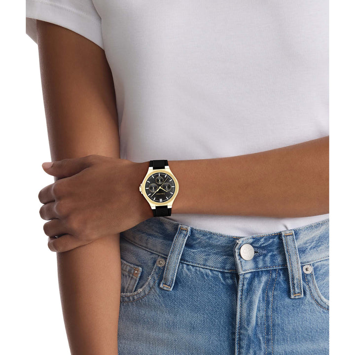 Calvin Klein Silicone Black Dial Multi-function Women's Watch - 25100107