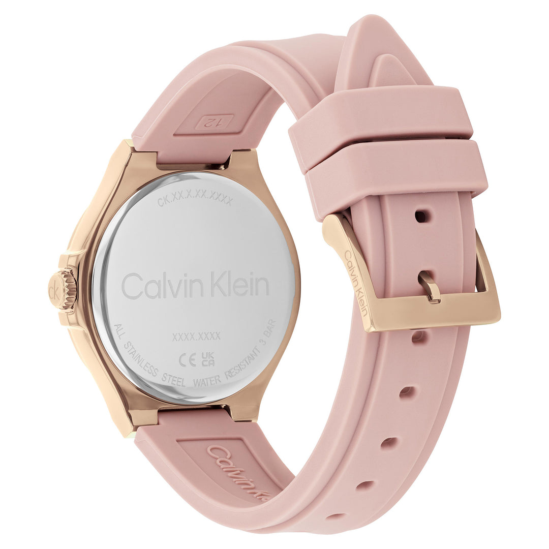 Calvin Klein Silicone Blush Dial Multi-function Women's Watch - 25100108
