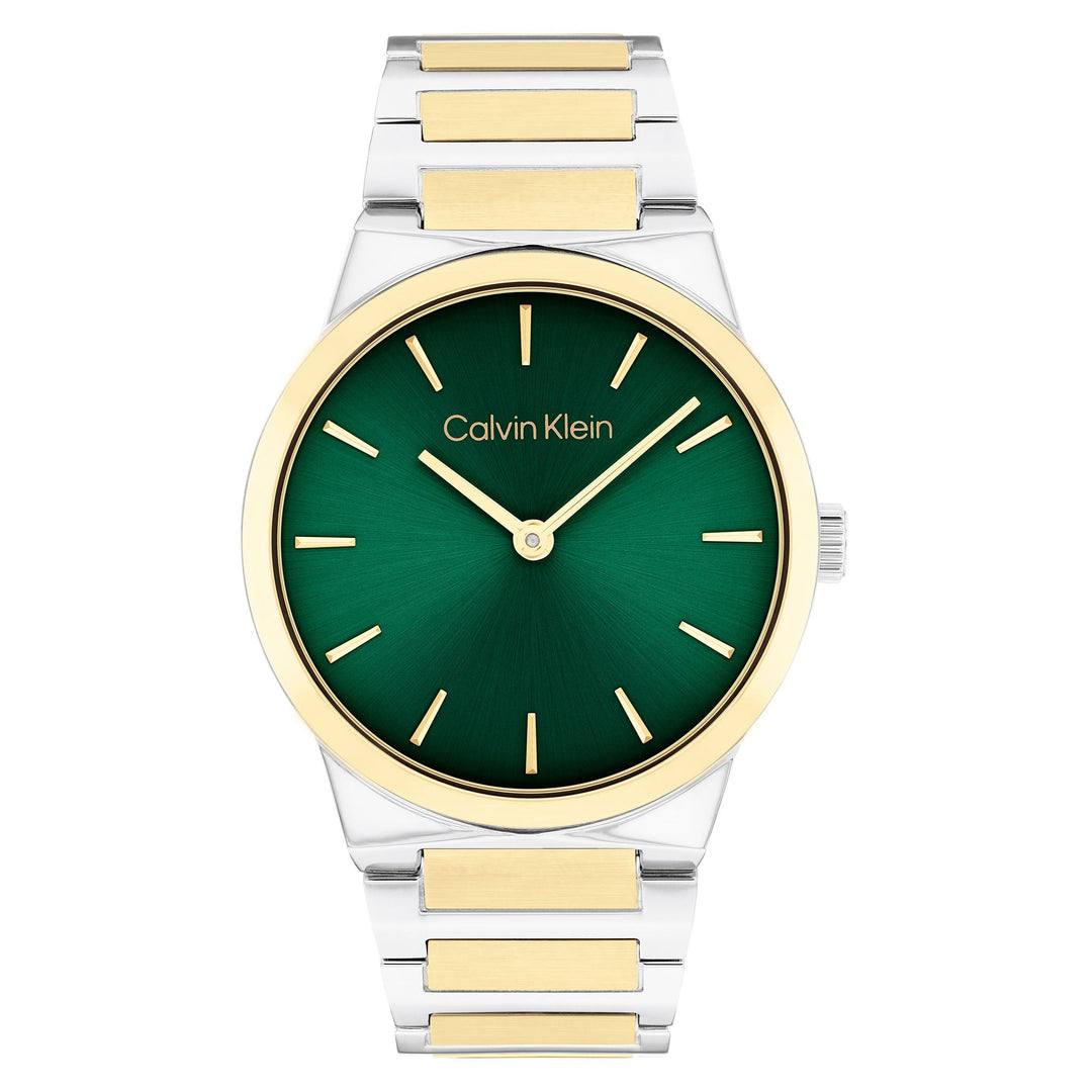 Calvin Klein Two-Tone Steel Green Dial Women's Watch - 25100114