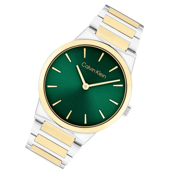 Calvin Klein Two-Tone Steel Green Dial Women's Watch - 25100114