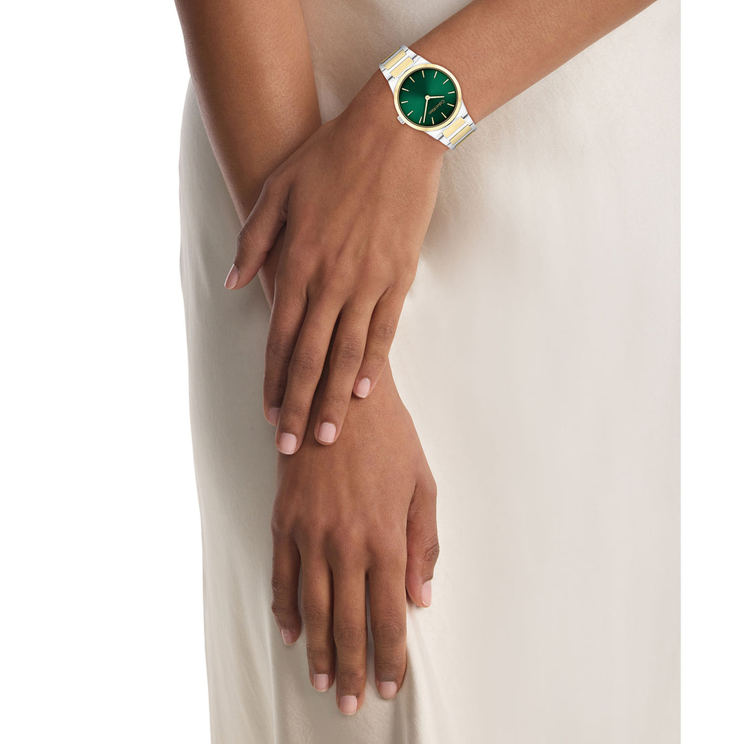 Calvin Klein Two-Tone Steel Green Dial Women's Watch - 25100114