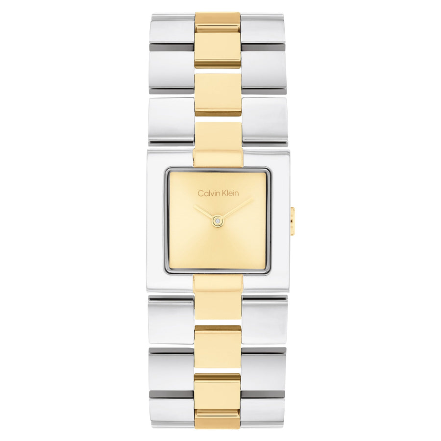 Calvin Klein Two-Tone Steel Gold Dial Women's Watch - 25100115