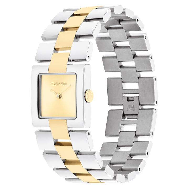 Calvin Klein Two-Tone Steel Gold Dial Women's Watch - 25100115