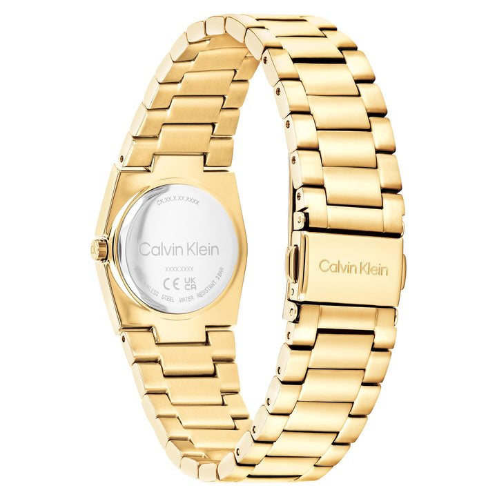 Calvin Klein Gold Steel White Dial Women's Watch - 25100122