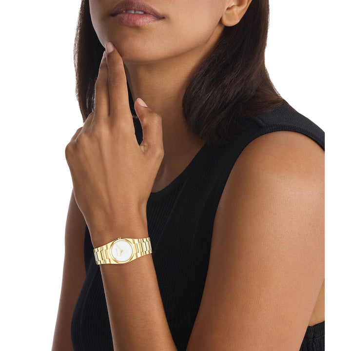 Calvin Klein Gold Steel White Dial Women's Watch - 25100122